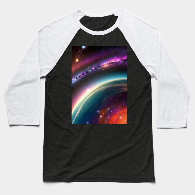 Edge of the galaxy Baseball T-Shirt by Trouvaile Card